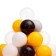A set of balls 150 pcs, colors: yellow, gray, white, black, transparent