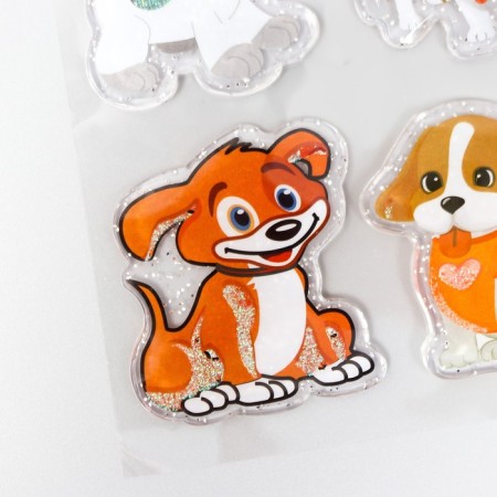 Stick silicone with sparkles on the glass "dog" 18.5x17 cm-1