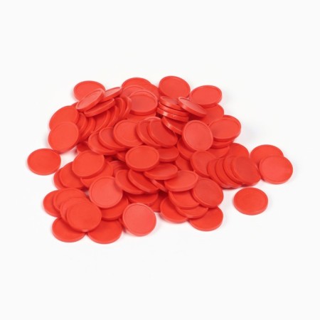 Chips for lotto, d-2 cm, set 100 pcs, red-2