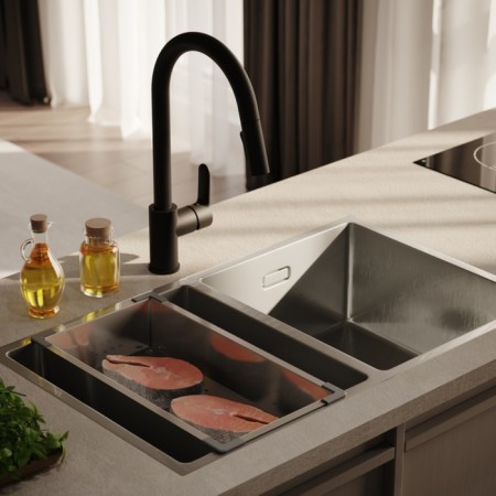 Mixer for the kitchen IDDIS Cuba CubbLP0I05, with a drawer, black matte-5