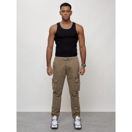 Cargo jeans men, size 44, beige color-8