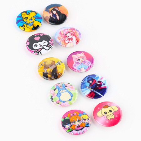 Metal icon, sunset "anime for children", d = 2.5 cm, mix-1