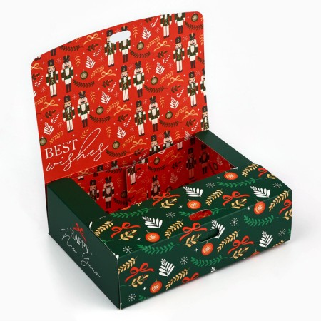 Box folding double -sided "Nutcracker", 16.5 x 12.5 x 5 cm, without tape, new year-4