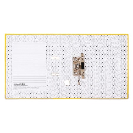 A4, 50 mm, calligrata, PVC, embossing "flax", metal edging, pocket for a spine, gathered, yellow, mix-3