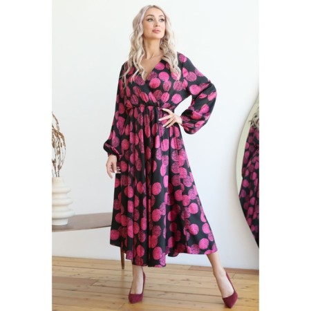 Female dress, size 46, black-pink color-8