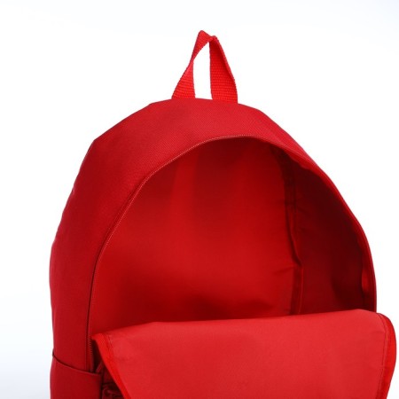 A backpack on the zipper is youth, external pocket, red color-5