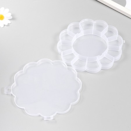 Casket Plastic for trifles "Flower" Transparent 13 departments 15.5x15.5x2.5 cm-3