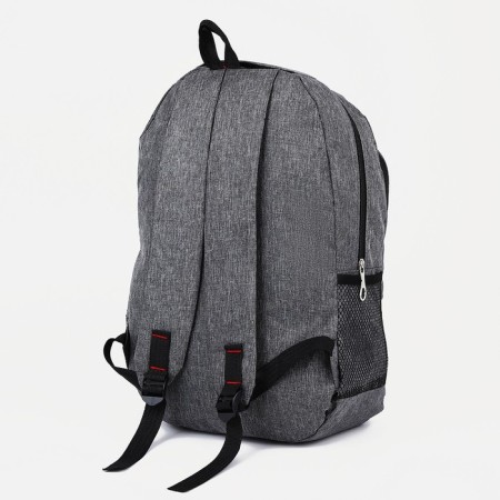 Male backpack on a zipper, 3 outer pockets, gray color-3