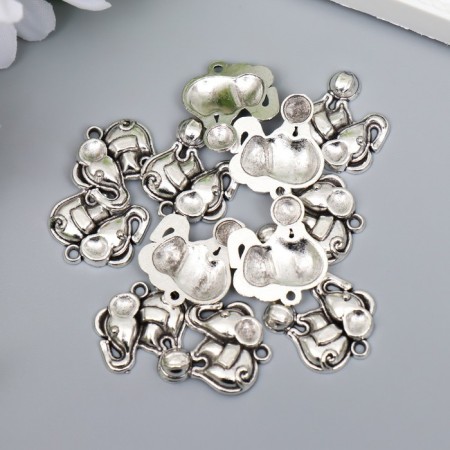 Decor Metal for creativity "Elephant on the Ball" silver 231 1.8x2 cm-2