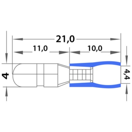 STEETER STEETER INTERY STETER 4 mm 1.5-2.5 mm² (RSHI-P 2.5-4/RHRIP 2-5-4) Blue Rexant 10806-2