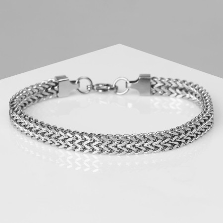 Bracelet male "steel" zigzags, color silver, 20 cm