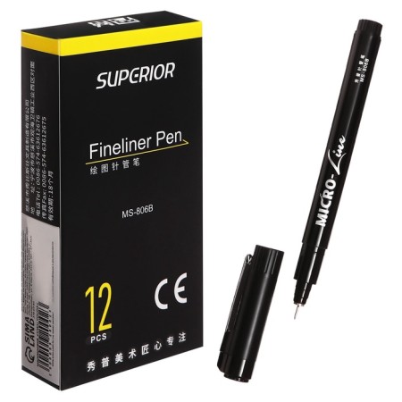 Marker Professional Liner Black, Thin line, 0.05mm-1