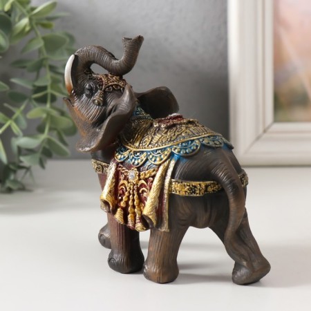 Polystone souvenir "Dark Elephant in Red Popone" MIX 12x6x12 cm-2