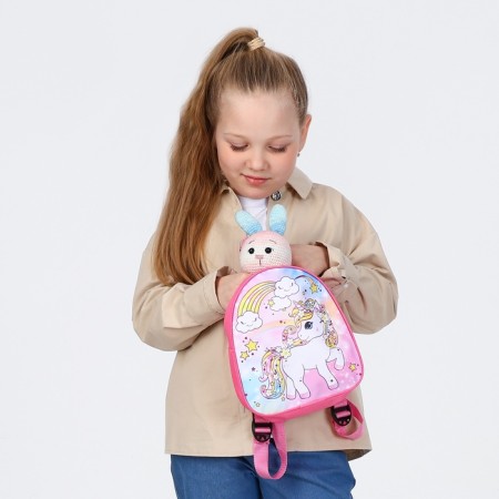 Baby backpack on lightning, "chosen", pink color-6