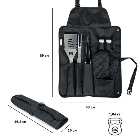 Green Glade ST001 grill set, 6 items in apron-2