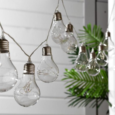 UNIEL Girlyanda “Thread” 1.9 m with nozzles “light bulbs”, ip44, transparent thread, 10 bulbs, glow of multi, 1 mode, solar battery-1
