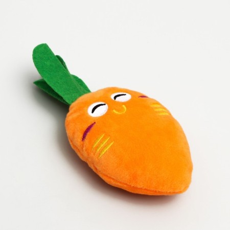 A toy for dogs "carrot" with a squeak, 18 cm, orange-1