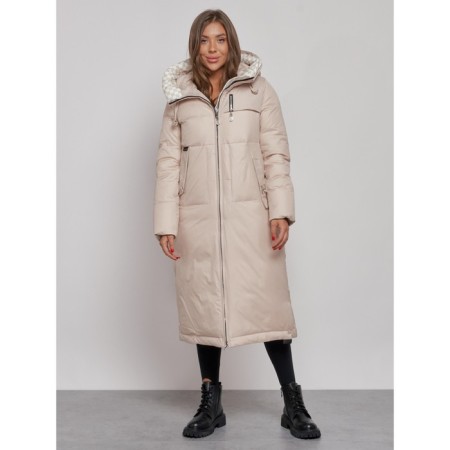 Coat insulated winter female, size 42, beige color