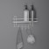 Bath shelf straight, 4 hooks, 33 × 12.5 × 21 cm, white color