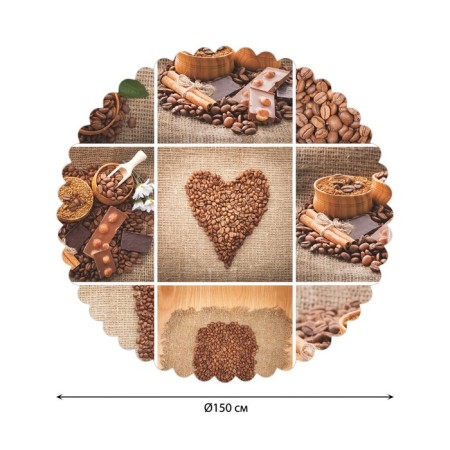 The tablecloth “Coffee grain”, round, Saten, d = 150 cm-1