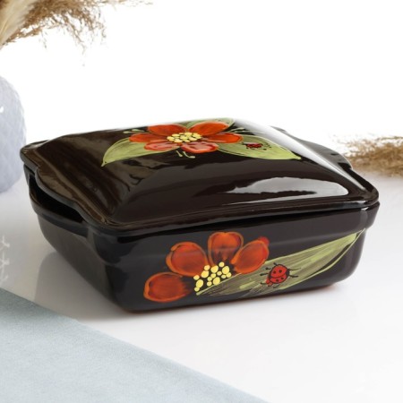 Baking capacity "Tetra with a lid" 2.5l / 29x24x11.5cm, ladybug-3