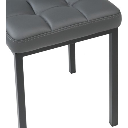 Baya Metal/Eco -leather stool, black/gray 35x35x45 cm-3