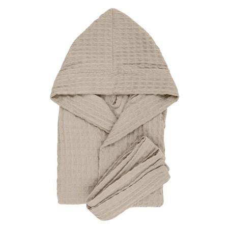 Baby waffle robe, height 92-98 cm, color beige-1