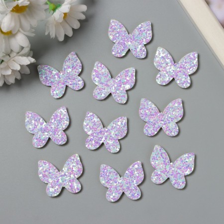 Decor for the creativity of the felt lines "Butterfly" light pink 2.8x3 cm-2