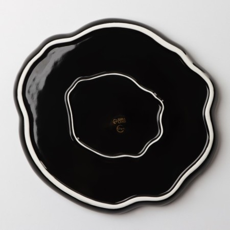 Poramine ceramic uneven edge "Blue", 27 cm, blue color-6