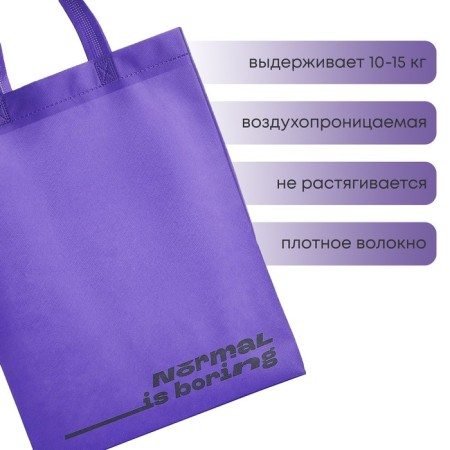 Shoper (package) Normal is Boring, 42x10x30 cm, without lining, purple color-1