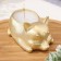 Candle "Corgi" in a candlestick of gypsum, 8.5x13x7cm, gold