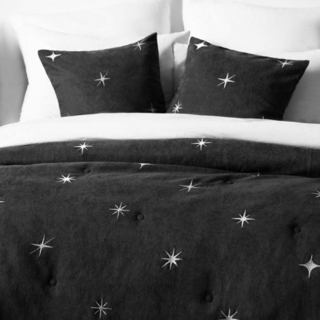Cover with pillowcases "Belli", size 160x220 cm, black color-2