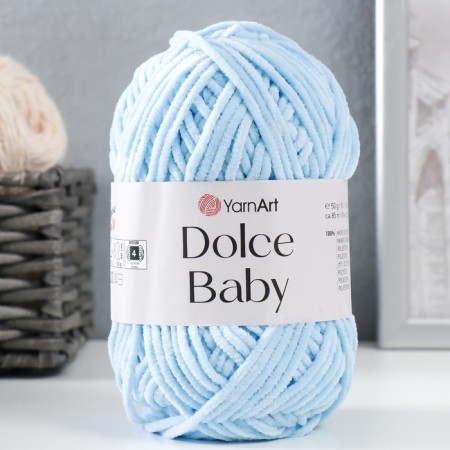 Yarn "Dolce Baby" 100% micropoliester 85m/50 g (749 blue)-4