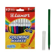 Flomasters 12 colors Luxor Coloring, washed off, cardboard, euro suspension