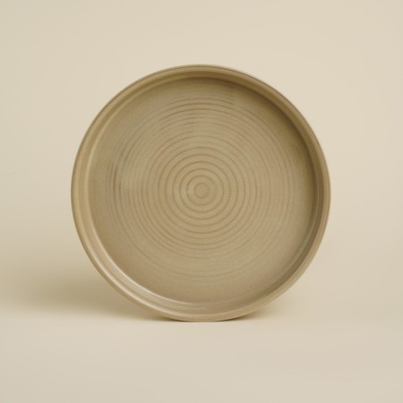 Bannered porcelain plate SL Home "Sandy Breeze", D = 21 cm, Beige Color-1
