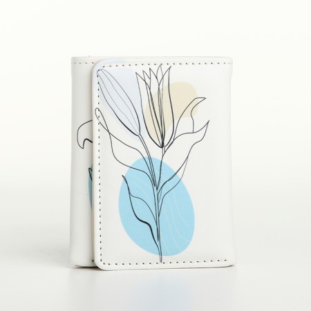 Women's wallet on the button, white color-2