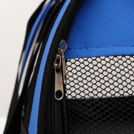 Bag - Animal carrying "Panoramic", with a window, 46 x 28.5 x 30 cm, blue-6