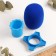 A set of accessories for the Music Life microphone: wind protection, rings, blue, d-3.7 cm