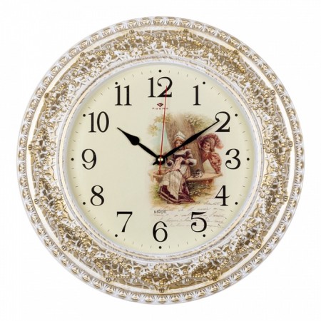 Watching clock, interior "curiosity", silent, d-38 cm