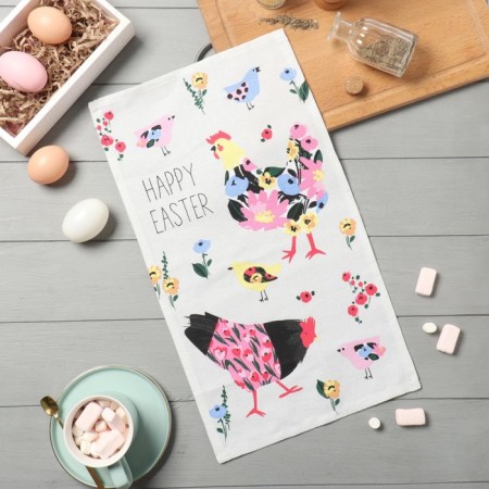 Catcelle kitchen. Dolyana "Happy Easter" 28x46 cm, horn, 100% HL, 160g/m2