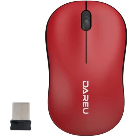 Mouse Dareu Wireless LM106G Red-Black (red with black), DPI 1200, receiver 2.4GH