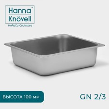 Gastrootiness 2/3 of stainless steel, 100 mm, 35.5 × 32.5 × 10 cm, thickness 0.8 mm