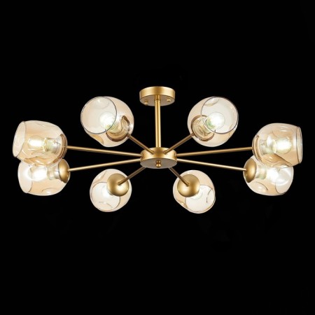 Ceiling EVOLUCE lamp. Sle155412-08. Pallo. 8x60 watts, E27, 90x90x25 cm, golden color-2