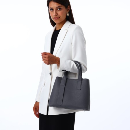 Women's bag with lightning, textura, average size, color gray-8