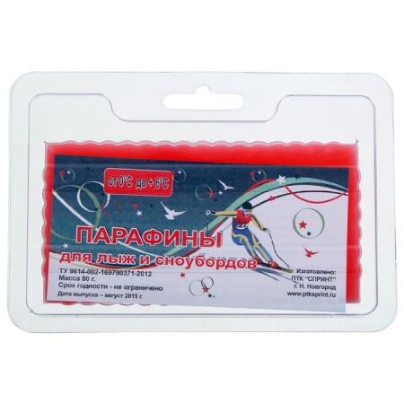 Paraffin for skis, from 0 to +6 ° C, 80 g, red color-2