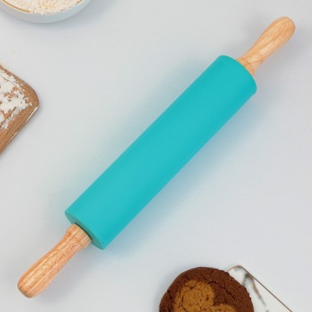 Rock "Provence", 31 x 4 cm, silicone, wood, turquoise color-3