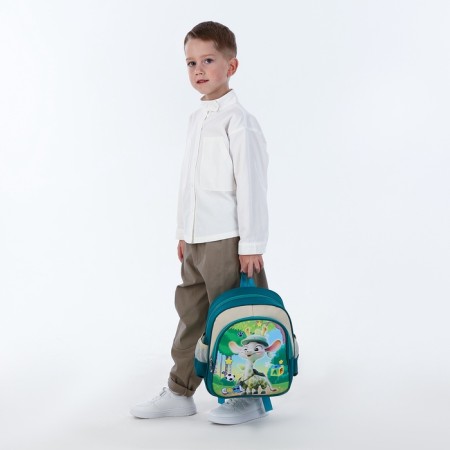 Baby backpack on a zipper, "chosen", green color-5
