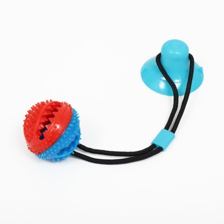 Dog toy "Ball for treats on a suction cup", 40 x 8 cm, blue-3