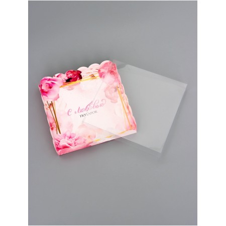 Cookie box, confectionery packaging, "with any", 18 x 18 x 3 cm-3