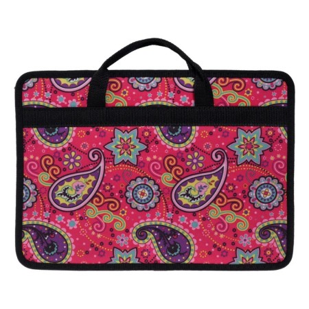 Folder with handles Textile, A4, 365 x 260 x 50 mm, 2C13 "Tikhvin", frame, pink-2